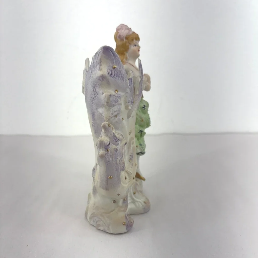 Paulux Occupied Japan Figural Bud Vase Victorian Lady Porcelain Vintage 40s